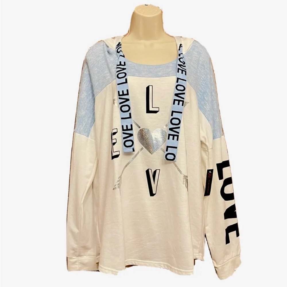 No Boundaries Blue & White Hoodie | Size M